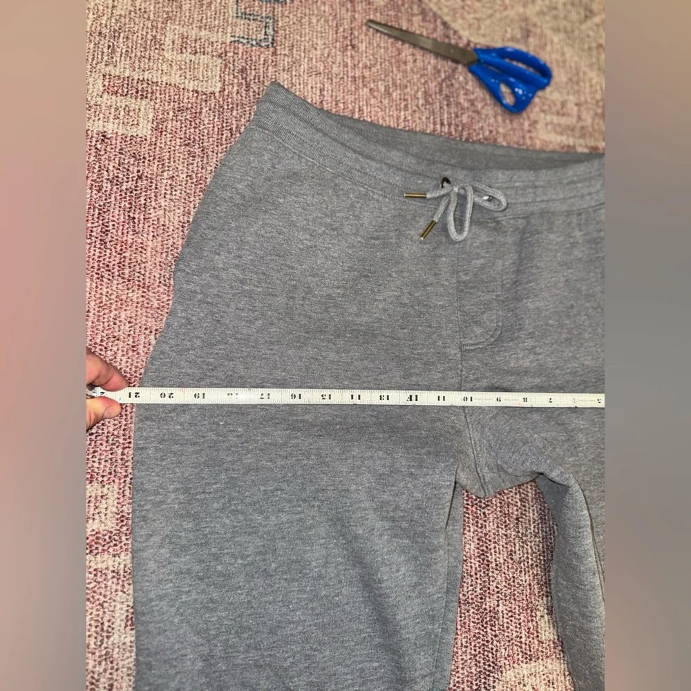 Aeropostale men’s grey drawstring embroidered logo cotton blend joggers size med